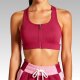 Burgundy & Pink Two-Tone Zip-Front Sports Bra with Color-Blocked Shorts